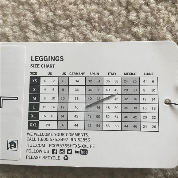 Hue body gloss Leggings size large NWT - Picture 3 of 6